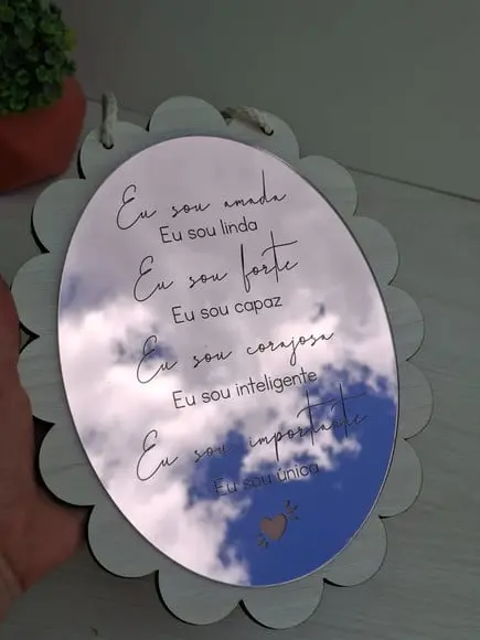 Espelho com Frases de Afirmações