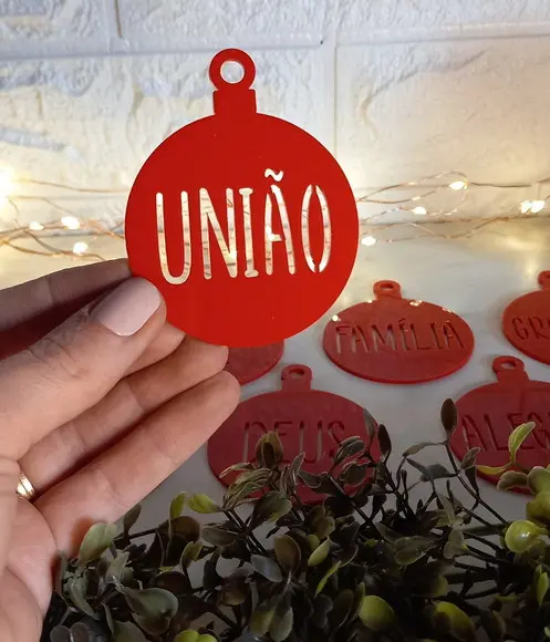 Enfeite De Natal Vermelho | Kit Com 8 Unidades | 6cm Ø