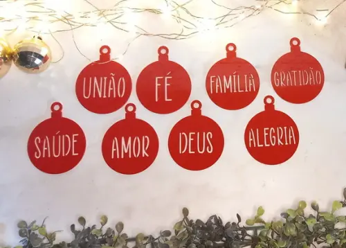 Enfeite De Natal Vermelho | Kit Com 8 Unidades | 6cm Ø