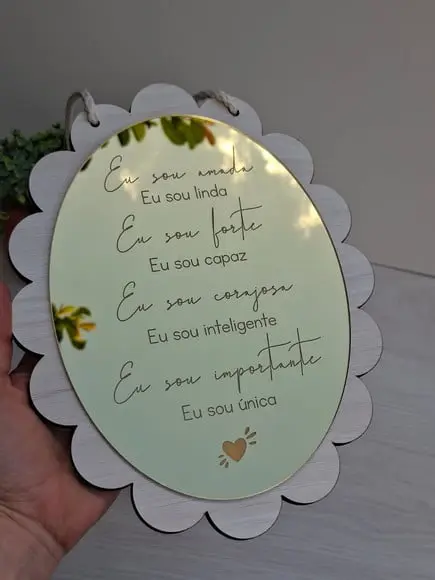 Espelho com Frases de Afirmações