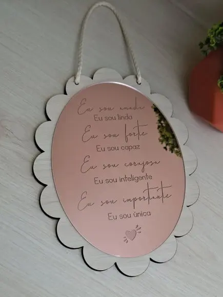Espelho com Frases de Afirmações