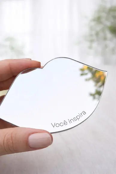 Espelho de Bolsa Personalizado Boca | Dia da Mulher