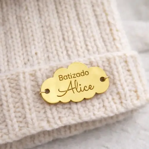 Etiqueta em Acrílico Dourado | Nuvem 2,5cm