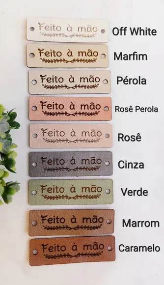 Etiqueta Couro Sintético feito à Mão