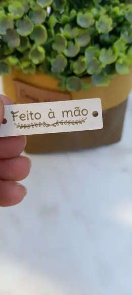 Etiqueta Couro Sintético feito à Mão