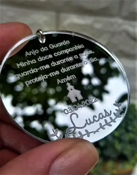 Lembrancinha Batizado Anjo da Guarda Nome Personalizado