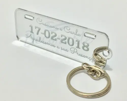 Lembrancinha de Casamento Personalizada - Chaveiro Placa