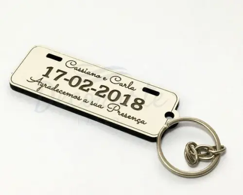 Lembrancinha de Casamento Personalizada - Chaveiro Placa