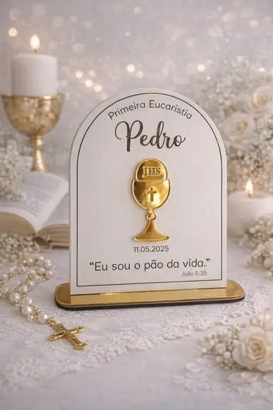 Lembrancinha para Crisma, Eucaristia - Personalizado
