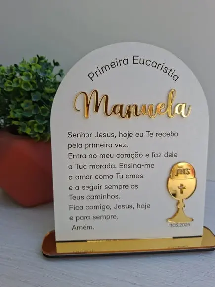 Lembrancinha para Primeira Eucaristia Personalizada