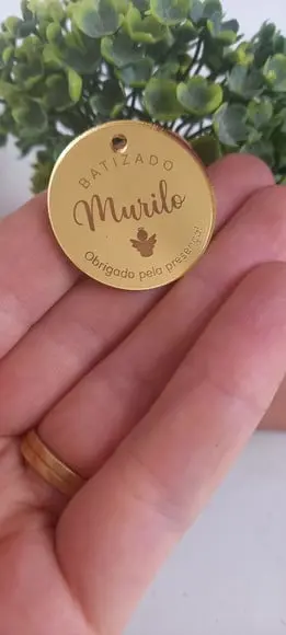 Pingente / Tag / Etiqueta Batizado Personalizada em Acrílico