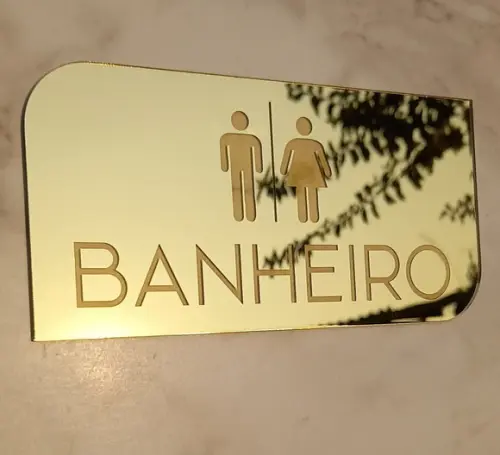 Placa Comunicação Interna Banheiro / Acesso Restrito - 1 Uni