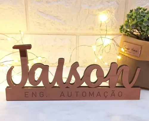 Placa Decorativa Profissão Personalizada Acrílico Bronze