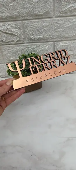 Placa Decorativa Profissão Personalizada Acrílico Bronze