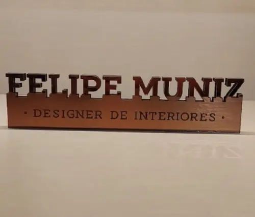 Placa Decorativa Profissão Personalizada Acrílico Bronze