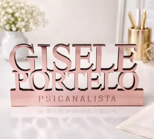 Placa Decorativa Profissão Personalizada Acrílico Rosa