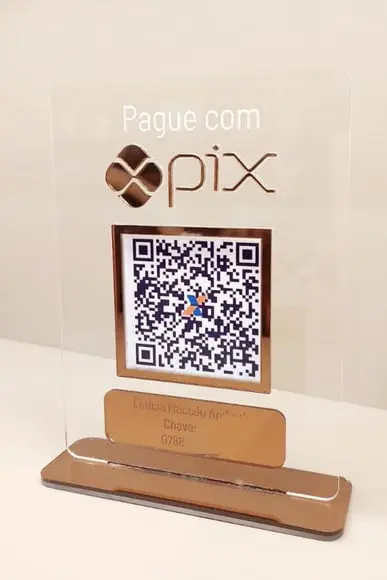 Placa Pague com Pix com Logomarca