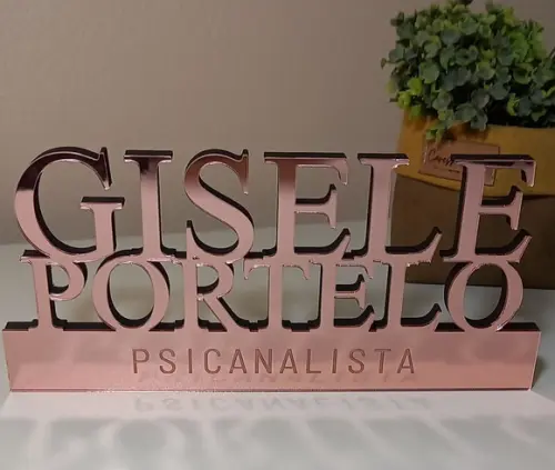 Placa Decorativa Profissão Personalizada Acrílico Rosa