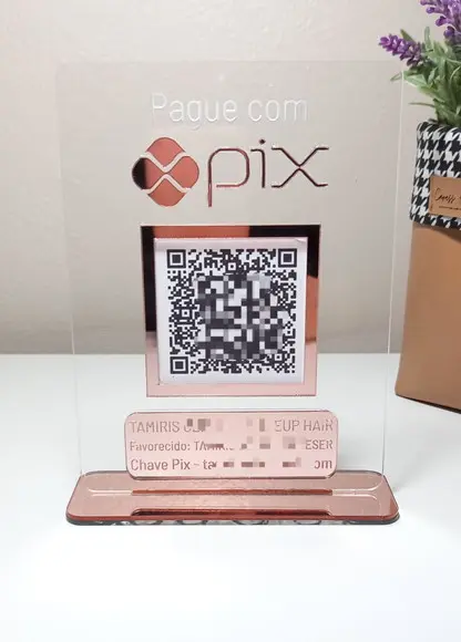 Placa Pague com Pix com Logomarca