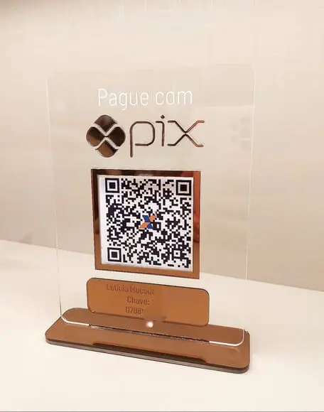 Placa Pague com Pix Personalizada