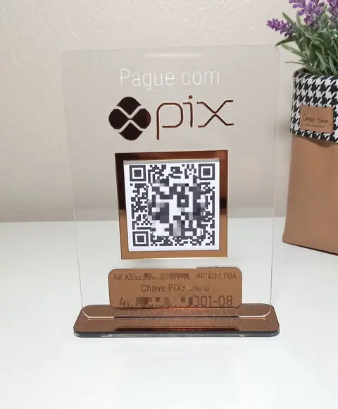 Placa Pague com Pix com Logomarca