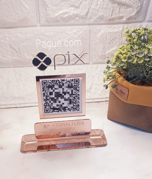 Placa Pague com Pix Personalizada
