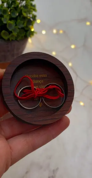 Porta Alianças de Bolso Casamento Personalizado