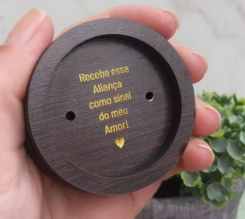 Porta Alianças de Bolso Casamento Personalizado