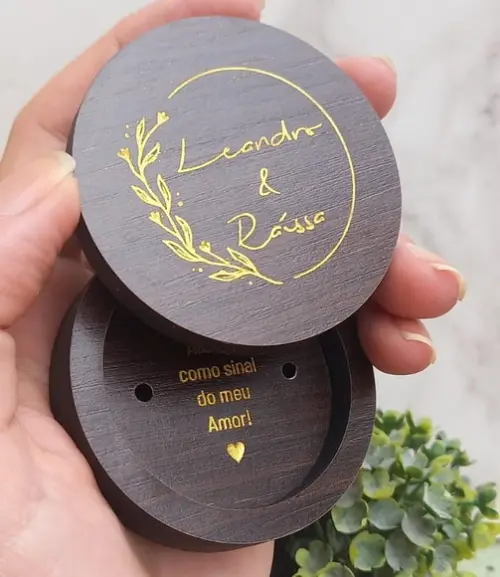 Porta Alianças de Bolso Casamento Personalizado