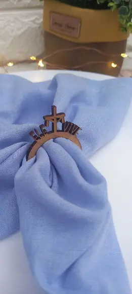 Porta Guardanapo Páscoa Cristã - Ele Vive