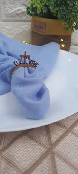 Porta Guardanapo Páscoa Cristã - Ele Vive