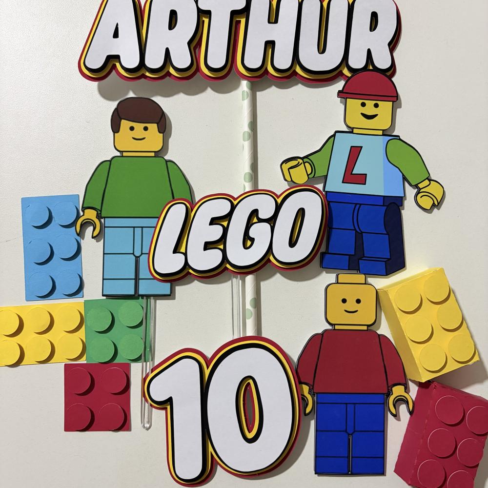 Topo de Bolo Lego