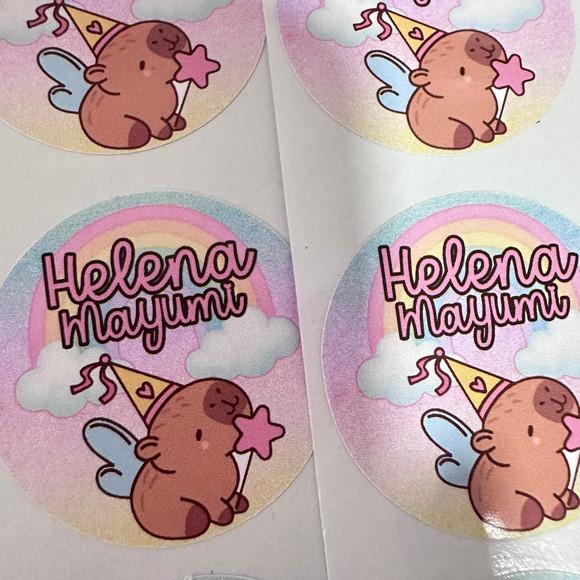 Adesivo Redondo 5 cm Personalizado Capivara