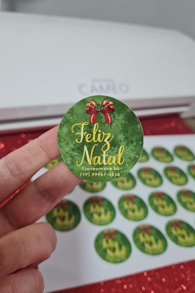 Adesivo Redondo Natal