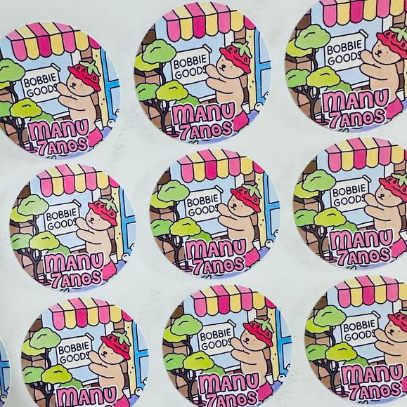 Adesivo Redondo Bobbie Goods 5 cm Personalizado