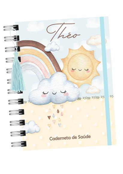 Caderneta de Saúde Vacinação Boho Minimalista Arco Iris