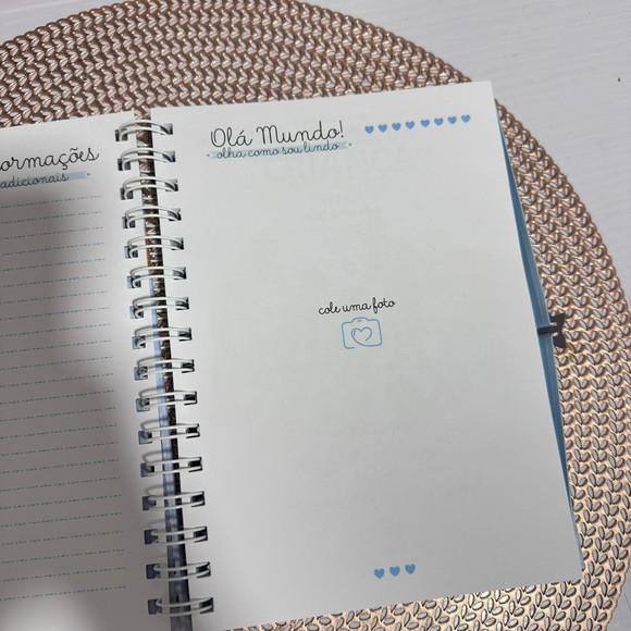 Caderneta de Saúde Vacinação Linho Azul Minimalista