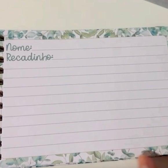 Caderno de Assinaturas Lembranças Chá de Cozinha