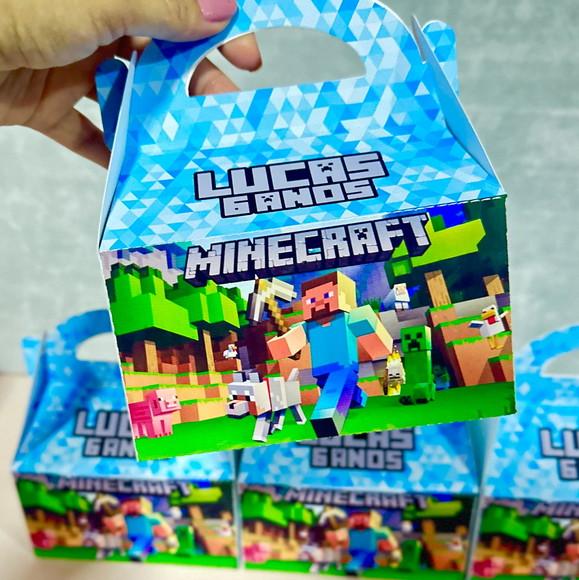 Caixa Maleta Lanche Personalizada Minecraft