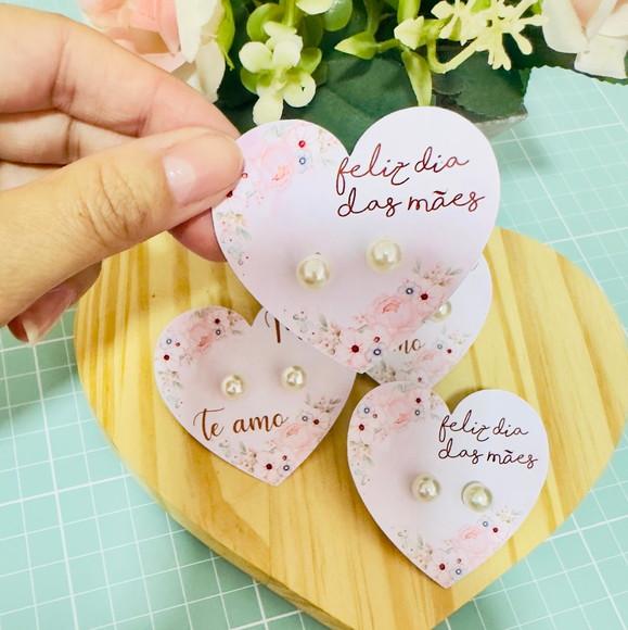 Card Coração para Brinco Dia das Mães (não Acompanha Brinco)