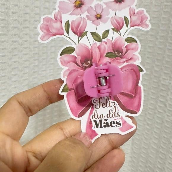 Card Floral com Presilha Dia das Mães