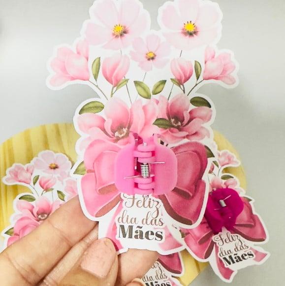 Card Floral com Presilha Dia das Mães