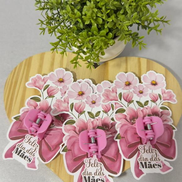 Card Floral com Presilha Dia das Mães