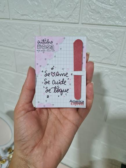 Card Tag para Mini Lixa Outubro Rosa