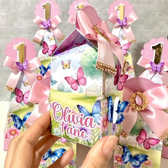 Kit 20 Caixas Personalizadas Jardim das Borboletas
