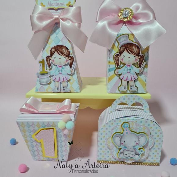 Kit 20 Personalizados Luxo Circo Rosa