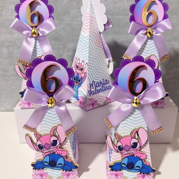 Kit 20 Caixas Personalizadas Stitch e Angel