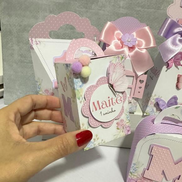 Kit 25 Caixas Personalizadas Jardim das Borboletas