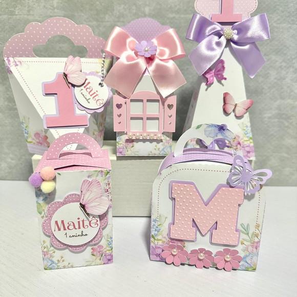 Kit 25 Caixas Personalizadas Jardim das Borboletas