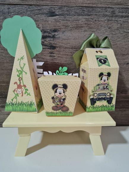 Kit 30 Personalizados Mickey Safari